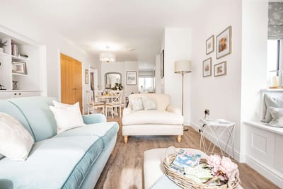 Interior view of a bright living room area