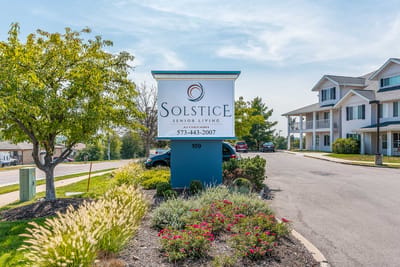 Facility sign for Solstice Senior Living at Columbia