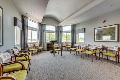 Interior common area with seating for residents