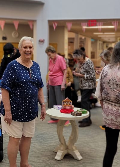 Residents participating in an activity in a common area