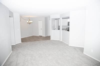 Spacious and modern living area in a senior facility