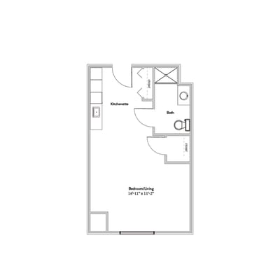 Architectural floor plan of a living space