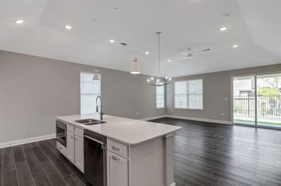 Bright common area with modern decor and open layout