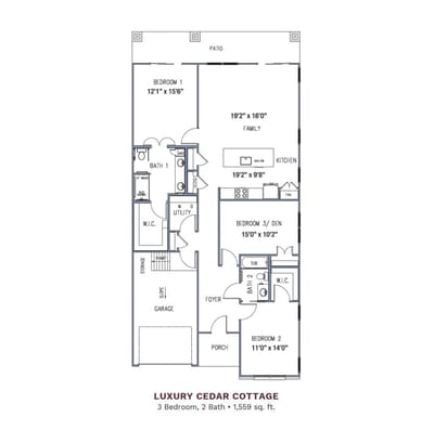 Architectural floor plan of a luxury cottage