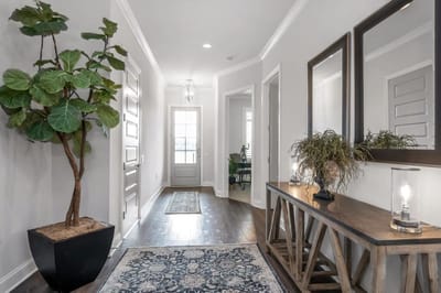 Bright interior hallway with minimalist decor