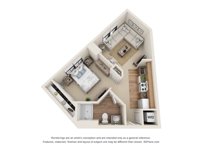 Architectural floor plan of a residential unit