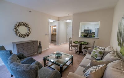 Cozy interior of a resident room with furnishings