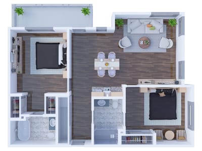 Architectural floor plan of a living space