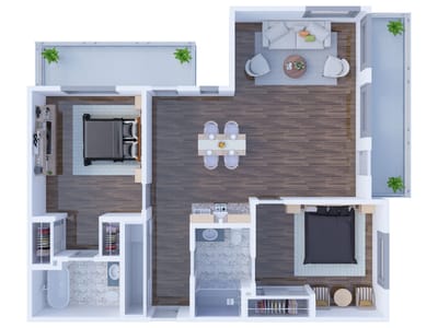 Architectural floor plan of a residential unit