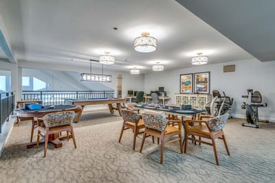 Interior common area with games and exercise equipment