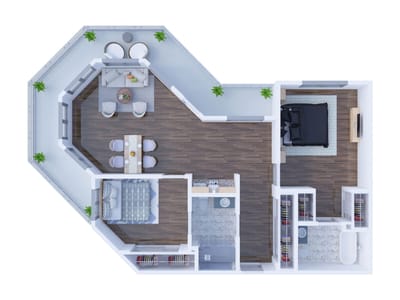 Architectural floor plan of a living space