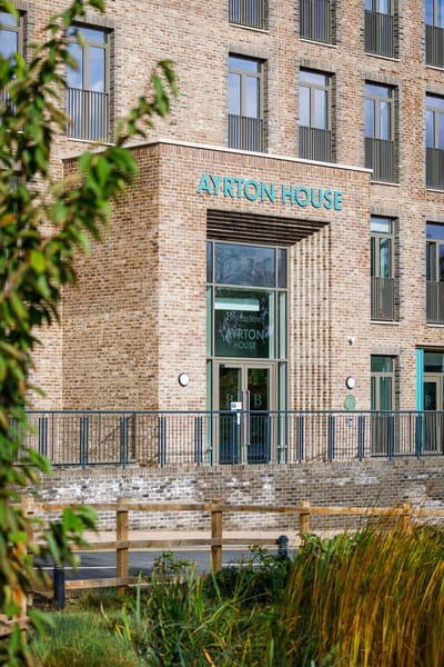 Entrance of Ayrton House with modern architecture
