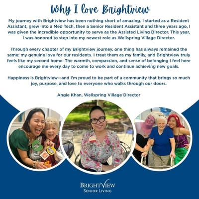 Resident Director sharing a personal story about Brightview