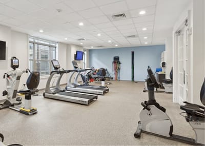 Interior view of a well-equipped fitness area
