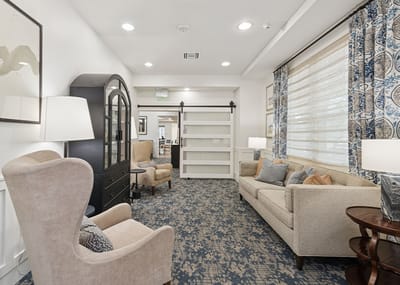 Cozy common area with comfortable seating and decor