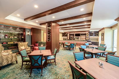 Interior view of a lounge area with seating