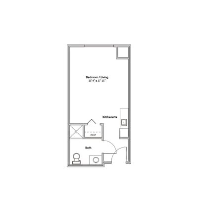 Architectural floor plan of a resident unit