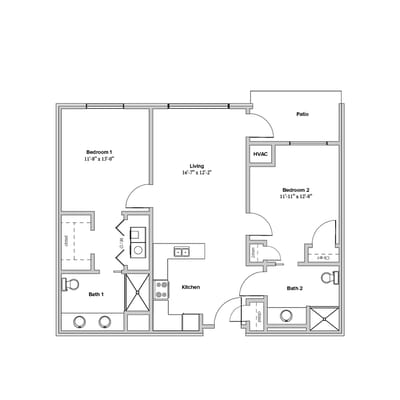 Architectural floor plan with room dimensions