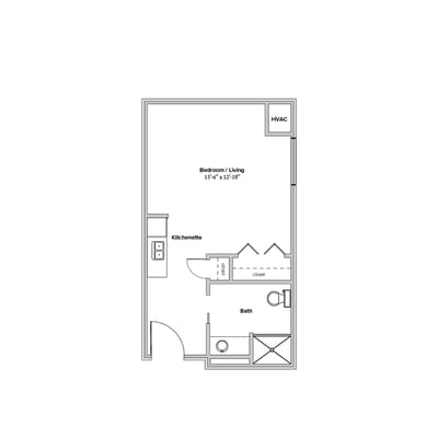 Architectural floor plan of a living space