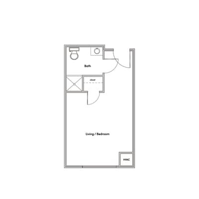 Floor plan of a living space layout
