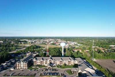 Aerial view of VITALIA Montrose facility with surrounding green landscape