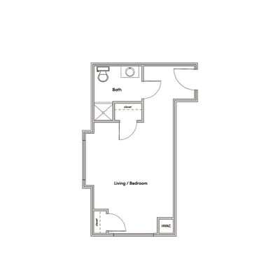 Architectural floor plan of a living space