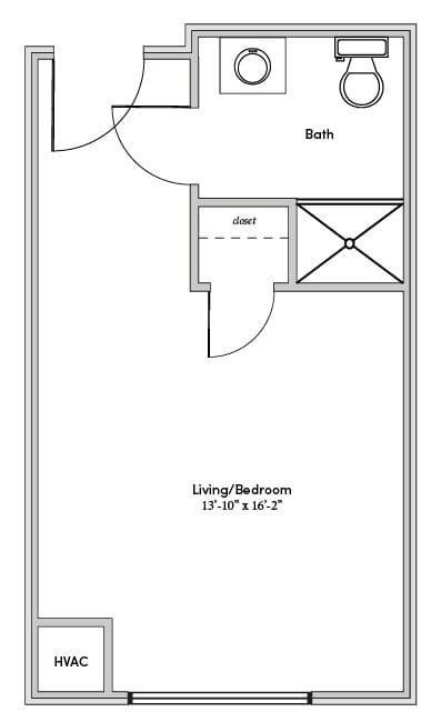 Architectural floor plan of a living space
