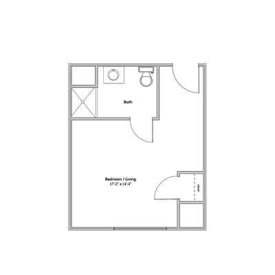 Architectural floor plan of a residential unit