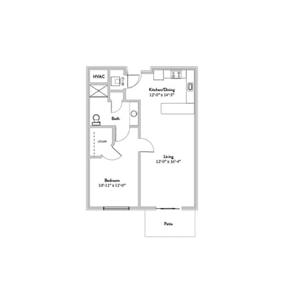 Architectural floor plan with labeled rooms