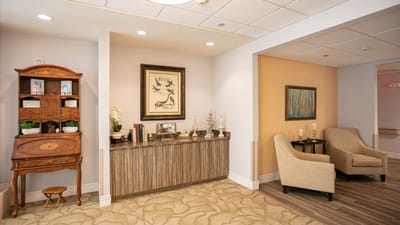 Bright and inviting interior lobby area