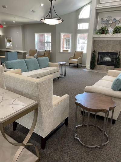 Bright common area with comfortable seating