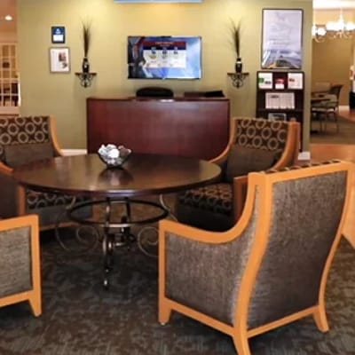 Comfortable seating area in a common room