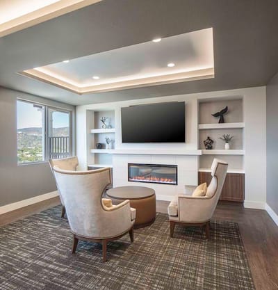 Stylish interior lounge area with modern decor