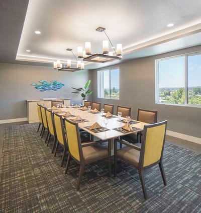 Elegant dining room set for a meal