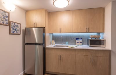 Modern kitchenette in a resident room