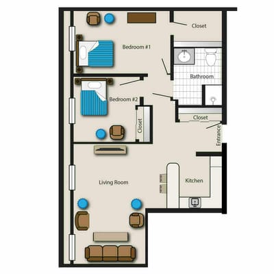 Floor plan layout of a residential unit