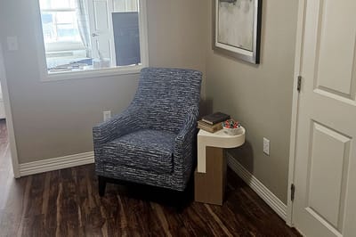 Cozy chair in a resident's living area