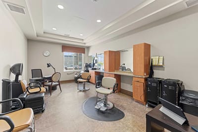 Interior view of a salon in a senior living facility
