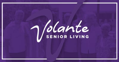 Volante Senior Living logo on a promotional background