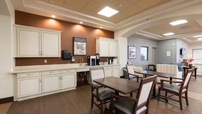 Common area with seating and kitchenette
