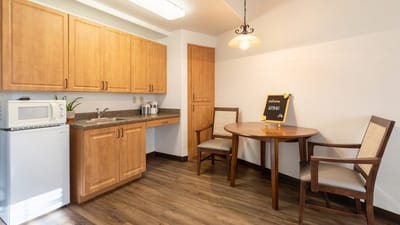 Cozy kitchen area in a senior living unit