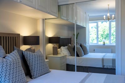 A well-furnished bedroom with modern decor