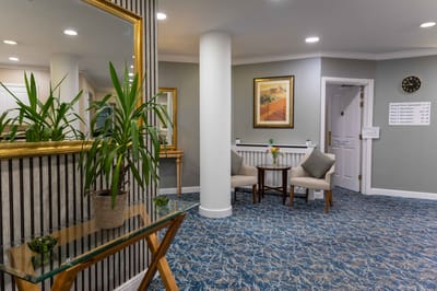 Interior common area with seating and plants