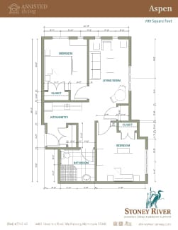Architectural floor plan of Aspen unit