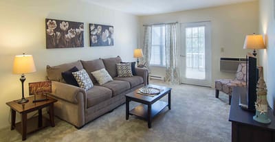 Cozy living room with comfortable seating and decor