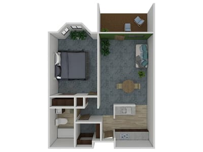 Architectural floor plan of a resident unit