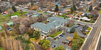 Aerial view of McKay Creek Assisted Living and surrounding area