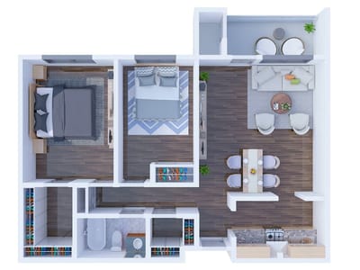 Architectural floor plan of a resident unit