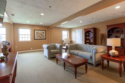 Cozy common area with comfortable seating and decor