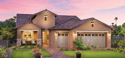 Exterior view of a residential building with landscaping